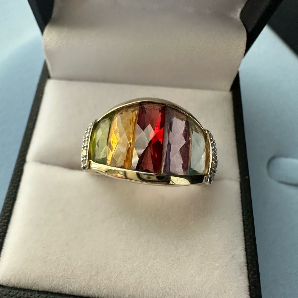 10k Multicolor Gemstone Band